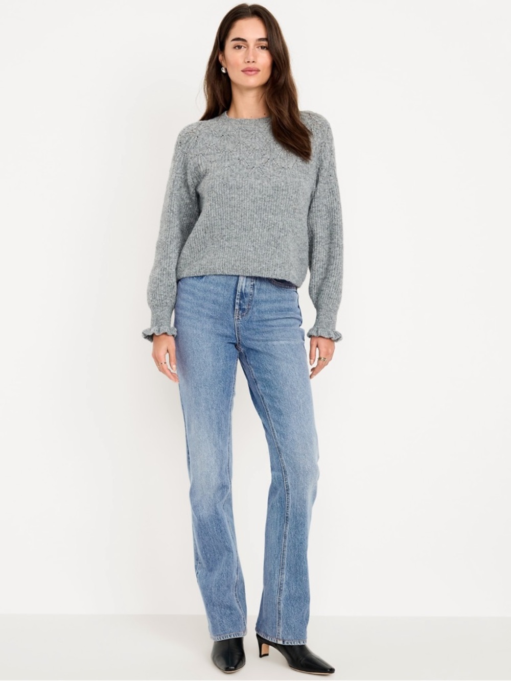 NWT Old Navy High-Rise Straight Jeans in Medium Blue Wash